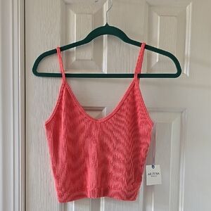 ARIZONA JEAN CO BRAND WOMEN'S JUNIOR SIZE CORAL TANK TOP CRISS-CROSS BACK XL